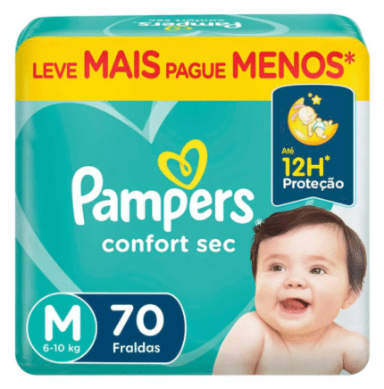 Fralda Pampers Confort Sec M 70 Unidades